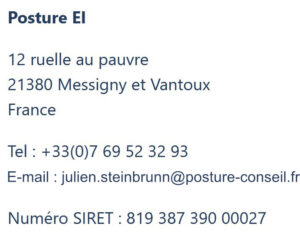 mentions légales
Posture EI,